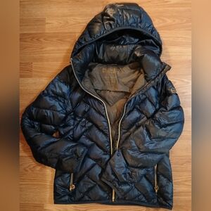 MICHAEL KORS Packable Down Fill Puffer Jacket.  Womens.  Medium. Navy Blue.